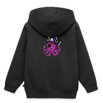 Pirat Oktopus Geschenk Kindermotiv Tintenfisch - Kinder Premium Organic Hoodie - Schwarz - Hinten - AI Model Kid Male (0cm)