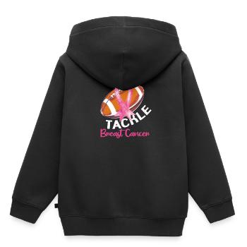 Brustkrebs - Kinder Premium Organic Hoodie - Schwarz - Hinten - AI Model Kid Male (0cm)