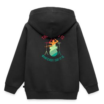 Batterie Percussion Percussion - Sweat Premium à capuche enfant bio - noir - Dos - AI Model Kid Male (0cm)