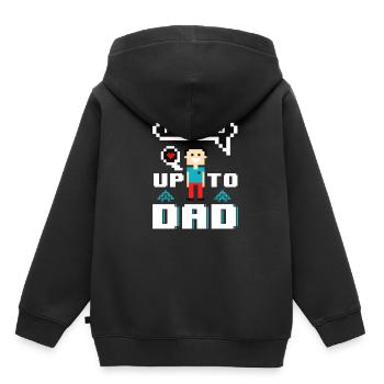 Expectative Dad Gamble Nerd Geek Retro Gamer Father - Kids Premium Organic Hoodie - black - Back - AI Model Kid Male (0cm)