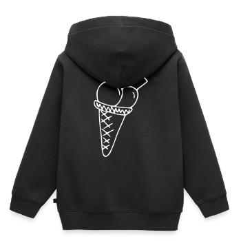 Eis Emoji Sticker Skizze weiß - Kinder Premium Organic Hoodie - Schwarz - Hinten - AI Model Kid Male (0cm)