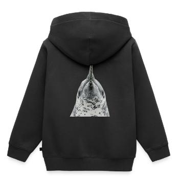 Narwhal - Kids Premium Organic Hoodie - black - Back - AI Model Kid Male (0cm)