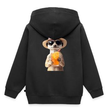 Erdmännchen - Kinder Premium Organic Hoodie - Schwarz - Hinten - AI Model Kid Male (0cm)