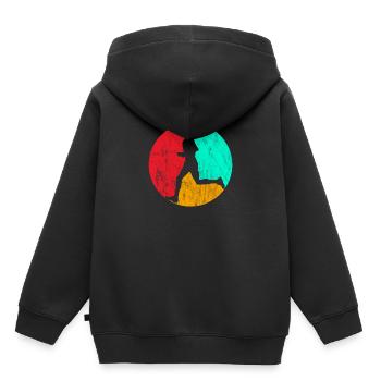 Jogging cardio workout fitness sport - Kids Premium Organic Hoodie - black - Back - AI Model Kid Male (0cm)