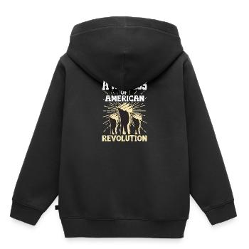 Histoire Révolution Usa - Sweat Premium à capuche enfant bio - noir - Dos - AI Model Kid Male (0cm)