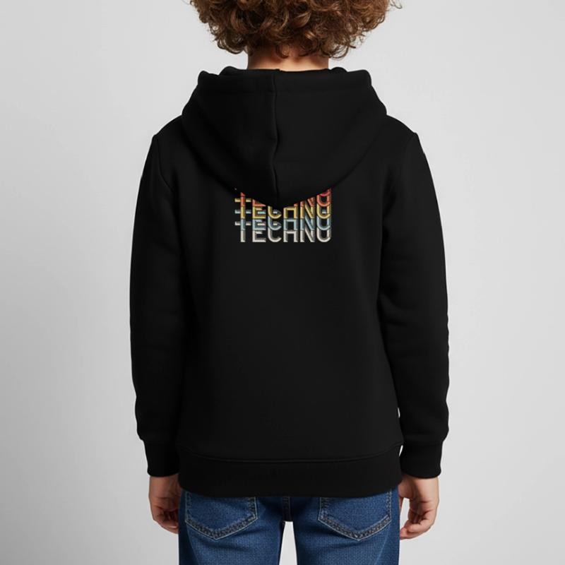 Techno Techno Techno Felpa Premium con cappuccio bambino bio