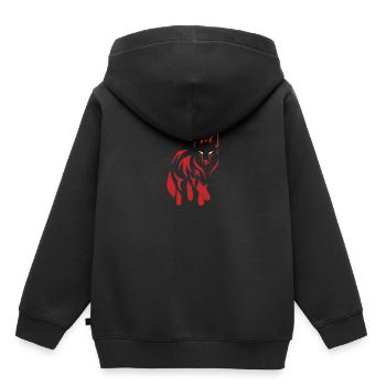 renard roux - Sweat Premium à capuche enfant bio - noir - Dos - AI Model Kid Male (0cm)