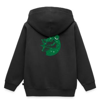 spaceship - Kids Premium Organic Hoodie - black - Back - AI Model Kid Male (0cm)