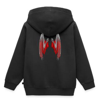 Demon Wings in RED - Kids Premium Organic Hoodie - black - Back - AI Model Kid Male (0cm)
