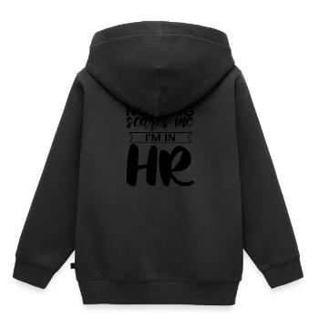Rien ne me fait peur Je suis dans HR 4 - Sweat Premium à capuche enfant bio - noir - Dos - AI Model Kid Male (0cm)