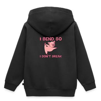 Je me plie pour ne pas casser - Sweat Premium à capuche enfant bio - noir - Dos - AI Model Kid Male (0cm)