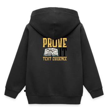 Prouvez-le, preuve textuelle 21 - Sweat Premium à capuche enfant bio - noir - Dos - AI Model Kid Male (0cm)