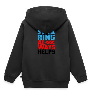 Jurer aide toujours 7 - Sweat Premium à capuche enfant bio - noir - Dos - AI Model Kid Male (0cm)