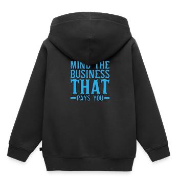 Mind The Business That Pays You 19 - Sweat Premium à capuche enfant bio - noir - Dos - AI Model Kid Male (0cm)