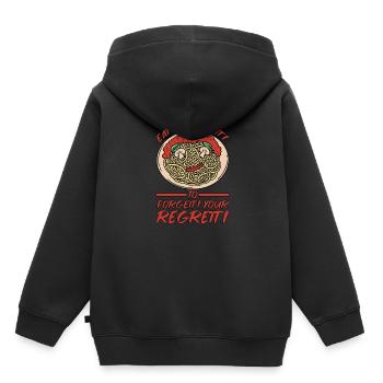 Mangez des spaghettis pour oublier vos regrets 5 - Sweat Premium à capuche enfant bio - noir - Dos - AI Model Kid Male (0cm)