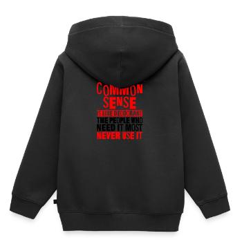 Le bon sens est comme le déodorant 3 - Sweat Premium à capuche enfant bio - noir - Dos - AI Model Kid Male (0cm)