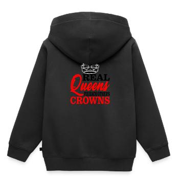 Les vraies reines réparent les couronnes les unes des autres 2 - Sweat Premium à capuche enfant bio - noir - Dos - AI Model Kid Male (0cm)