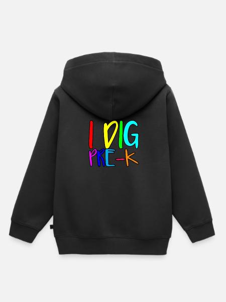 I Dig Pre-K 2 - Kinder Premium Organic Hoodie - Schwarz