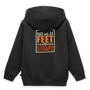 You Had Me At Feet In Straps 6 - Kinder Premium Organic Hoodie - Schwarz - Hinten - AI Model Kid Male (0cm)