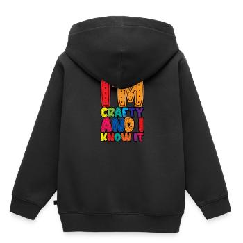 I'm Crafty And I Know It 3 - Kinder Premium Organic Hoodie - Schwarz - Hinten - AI Model Kid Male (0cm)