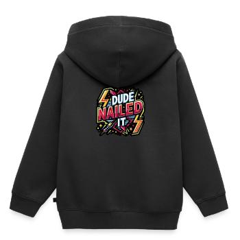 Dude Nailed It 4 - Kinder Premium Organic Hoodie - Schwarz - Hinten - AI Model Kid Male (0cm)