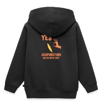 Oui, l’acupuncture aide à cela 4 - Sweat Premium à capuche enfant bio - noir - Dos - AI Model Kid Male (0cm)