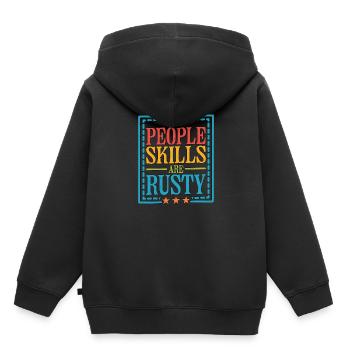 Mes compétences relationnelles sont rouillées 16 - Sweat Premium à capuche enfant bio - noir - Dos - AI Model Kid Male (0cm)