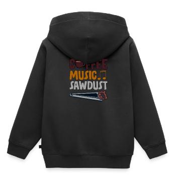 Coffee Music Sawdust 4 - Kinder Premium Organic Hoodie - Schwarz - Hinten - AI Model Kid Male (0cm)