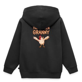 The Chicken Granny 2 - Kinder Premium Organic Hoodie - Schwarz - Hinten - AI Model Kid Male (0cm)
