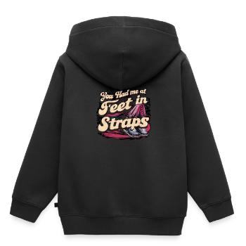 You Had Me At Feet In Straps 58 - Kinder Premium Organic Hoodie - Schwarz - Hinten - AI Model Kid Male (0cm)