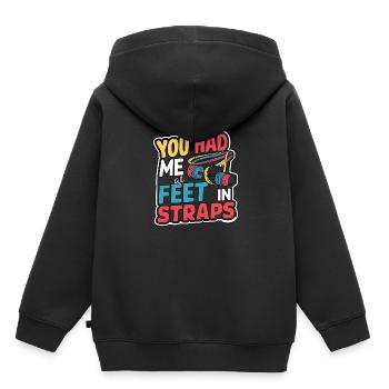 You Had Me At Feet In Straps 57 - Kinder Premium Organic Hoodie - Schwarz - Hinten - AI Model Kid Male (0cm)
