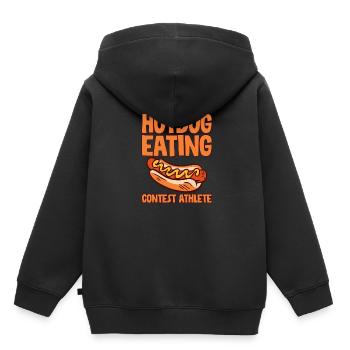 Hotdog Eating Contest Athlete 4 - Kinder Premium Organic Hoodie - Schwarz - Hinten - AI Model Kid Male (0cm)