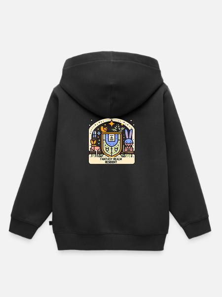 Fantasy Realm Resident - Kinder Premium Organic Hoodie - Schwarz