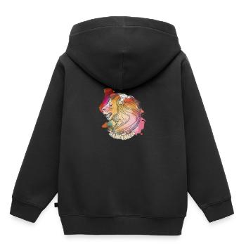 watercolor lion - Kids Premium Organic Hoodie - black - Back - AI Model Kid Male (0cm)