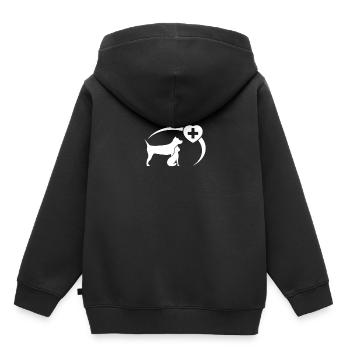 Tierarzt - Kinder Premium Organic Hoodie - Schwarz - Hinten - AI Model Kid Male (0cm)