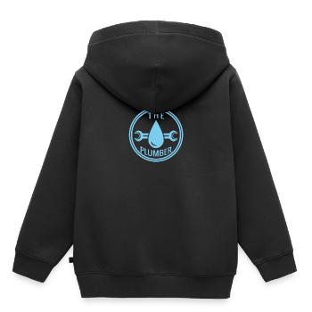 Klempner - Kinder Premium Organic Hoodie - Schwarz - Hinten - AI Model Kid Male (0cm)