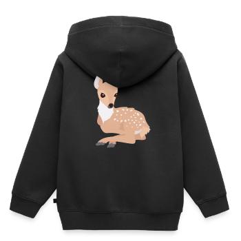 Rehkitz - Kinder Premium Organic Hoodie - Schwarz - Hinten - AI Model Kid Male (0cm)