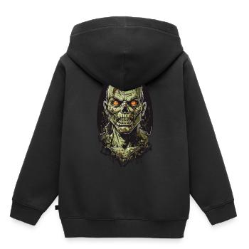 Finsterer Zombie Ghul Halloween Grusel Design - Kinder Premium Organic Hoodie - Schwarz - Hinten - AI Model Kid Male (0cm)