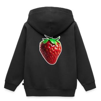 Pretty Red Strawberry - Kids Premium Organic Hoodie - black - Back - AI Model Kid Male (0cm)