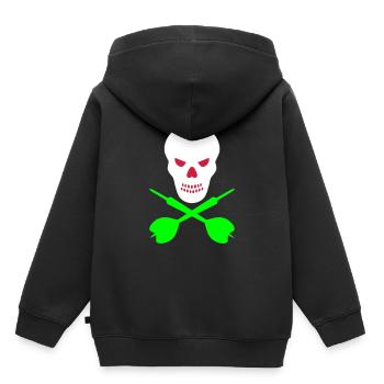 Schädel und überkreuzte Dartpfeile - Kinder Premium Organic Hoodie - Schwarz - Hinten - AI Model Kid Male (0cm)