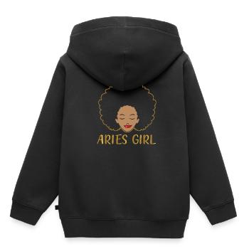 Sternzeichen Widder - Kinder Premium Organic Hoodie - Schwarz - Hinten - AI Model Kid Male (0cm)