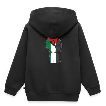 Palästina Faust Geschenk Gaza Streifen Patriot - Kinder Premium Organic Hoodie - Schwarz - Hinten - AI Model Kid Male (0cm)