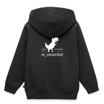 Aucune connexion ordinateur erreur nerd dinosaures - Sweat Premium à capuche enfant bio - noir - Dos - AI Model Kid Male (0cm)
