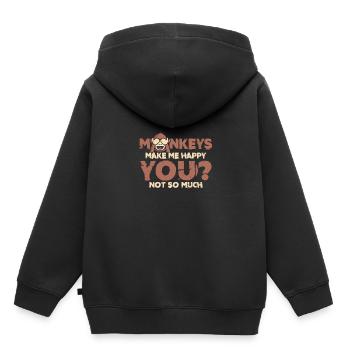 Affen machen mich glücklich du eher nicht Geschenk - Kinder Premium Organic Hoodie - Schwarz - Hinten - AI Model Kid Male (0cm)
