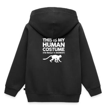 Affe Fasching Menschen Kostüm Karneval Köln - Kinder Premium Organic Hoodie - Schwarz - Hinten - AI Model Kid Male (0cm)