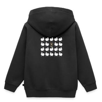 schwarzes Schaf Außenseiter Tier Geschenk Familie - Kinder Premium Organic Hoodie - Schwarz - Hinten - AI Model Kid Male (0cm)