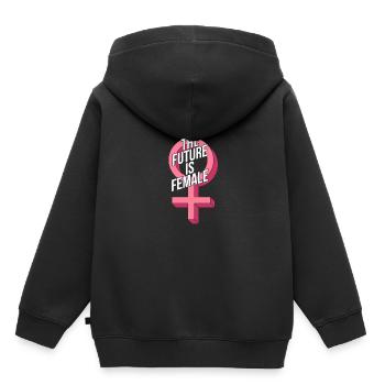 Die Zukunft wird weiblich sein Revolution Feminist - Kinder Premium Organic Hoodie - Schwarz - Hinten - AI Model Kid Male (0cm)