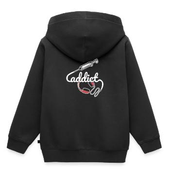 Musique addiction fou idée cadeau casque - Sweat Premium à capuche enfant bio - noir - Dos - AI Model Kid Male (0cm)