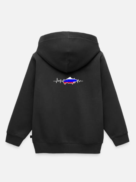 Russland - Kinder Premium Organic Hoodie - Schwarz