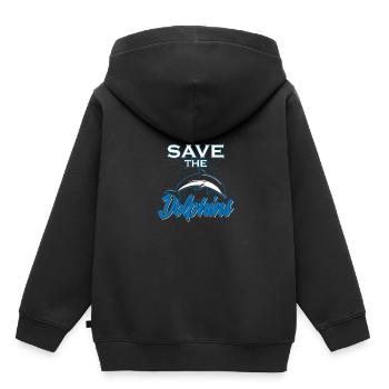 Rettet die Delphine Klimawandel Ozean Meer Tiere - Kinder Premium Organic Hoodie - Schwarz - Hinten - AI Model Kid Male (0cm)